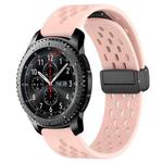 For Samsung Gear S3 Frontier 22mm Folding Magnetic Clasp Silicone Watch Band(Pink)