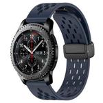 For Samsung Gear S3 Frontier 22mm Folding Magnetic Clasp Silicone Watch Band(Midnight Blue)