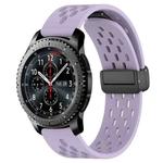 For Samsung Gear S3 Frontier 22mm Folding Magnetic Clasp Silicone Watch Band(Purple)