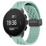 For SUUNTO 9 Peak Pro 22mm Folding Magnetic Clasp Silicone Watch Band(Teal)