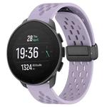 For SUUNTO 9 Peak Pro 22mm Folding Magnetic Clasp Silicone Watch Band(Purple)