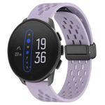 For  SUUNTO 9 Peak 22mm Folding Magnetic Clasp Silicone Watch Band(Purple)