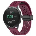 For SUUNTO 5 Peak 22mm Folding Magnetic Clasp Silicone Watch Band(Wine Red)