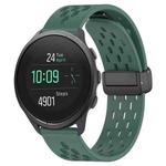 For SUUNTO 5 Peak 22mm Folding Magnetic Clasp Silicone Watch Band(Dark Green)