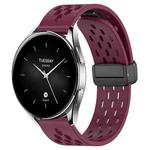For Xiaomi Watch S2 42mm 22mm Folding Magnetic Clasp Silicone Watch Band(Wine Red)