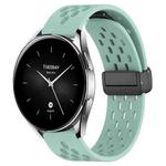 For Xiaomi Watch S2 46mm 22mm Folding Magnetic Clasp Silicone Watch Band(Teal)