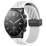 For Xiaomi MI Watch S1 22mm Folding Magnetic Clasp Silicone Watch Band(White)