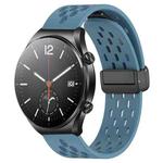 For Xiaomi MI Watch S1 22mm Folding Magnetic Clasp Silicone Watch Band(Blue)
