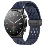 For Xiaomi MI Watch S1 22mm Folding Magnetic Clasp Silicone Watch Band(Midnight Blue)