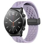 For Xiaomi MI Watch S1 22mm Folding Magnetic Clasp Silicone Watch Band(Purple)