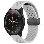 For Xiaomi MI Watch S1 Pro 22mm Folding Magnetic Clasp Silicone Watch Band(Light Grey)