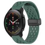 For Xiaomi MI Watch S1 Pro 22mm Folding Magnetic Clasp Silicone Watch Band(Dark Green)