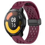 For Xiaomi Watch S1 Active 22mm Folding Magnetic Clasp Silicone Watch Band(Wine Red)