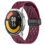 For Xiaomi MI Watch Color 2 22mm Folding Magnetic Clasp Silicone Watch Band(Wine Red)