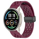 For Xiaomi MI Watch Sport 22mm Folding Magnetic Clasp Silicone Watch Band(Wine Red)