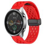 For Xiaomi MI Watch Color 22mm Folding Magnetic Clasp Silicone Watch Band(Red)