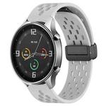 For Xiaomi MI Watch Color 22mm Folding Magnetic Clasp Silicone Watch Band(Light Grey)