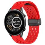 For Xiaomi Haylou RT2 LS10 22mm Folding Magnetic Clasp Silicone Watch Band(Red)