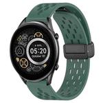 For Xiaomi Haylou RT2 LS10 22mm Folding Magnetic Clasp Silicone Watch Band(Dark Green)