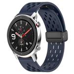 For Amazfit GTR 4 22mm Folding Magnetic Clasp Silicone Watch Band(Midnight Blue)