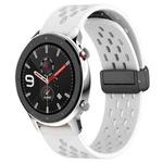 For Amazfit GTR 4 Pro 22mm Folding Magnetic Clasp Silicone Watch Band(White)