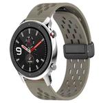 For Amazfit GTR 4 Pro 22mm Folding Magnetic Clasp Silicone Watch Band(Space Ash)