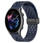 For Amazfit GTR 3 22mm Folding Magnetic Clasp Silicone Watch Band(Midnight Blue)