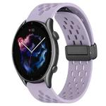 For Amazfit GTR 3 Pro 22mm Folding Magnetic Clasp Silicone Watch Band(Purple)