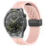 For Huawei Watch GT3 SE 22mm Folding Magnetic Clasp Silicone Watch Band(Pink)
