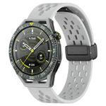 For Huawei Watch GT3 SE 22mm Folding Magnetic Clasp Silicone Watch Band(Light Grey)