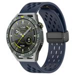 For Huawei Watch GT3 SE 22mm Folding Magnetic Clasp Silicone Watch Band(Midnight Blue)