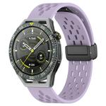 For Huawei Watch GT3 SE 22mm Folding Magnetic Clasp Silicone Watch Band(Purple)