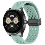For Huawei Watch Buds 22mm Folding Magnetic Clasp Silicone Watch Band(Teal)