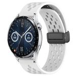 For Huawei Watch GT3 46mm 22mm Folding Magnetic Clasp Silicone Watch Band(White)