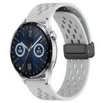 For Huawei Watch GT3 46mm 22mm Folding Magnetic Clasp Silicone Watch Band(Light Grey)