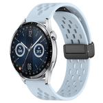 For Huawei Watch GT3 46mm 22mm Folding Magnetic Clasp Silicone Watch Band(Light Blue)
