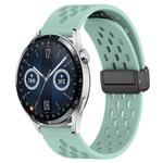 For Huawei Watch GT3 46mm 22mm Folding Magnetic Clasp Silicone Watch Band(Teal)