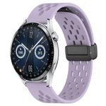 For Huawei Watch GT3 46mm 22mm Folding Magnetic Clasp Silicone Watch Band(Purple)