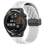 For Huawei Watch GT Runner 22mm Folding Magnetic Clasp Silicone Watch Band(White)