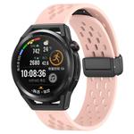 For Huawei Watch GT Runner 22mm Folding Magnetic Clasp Silicone Watch Band(Pink)