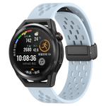For Huawei Watch GT Runner 22mm Folding Magnetic Clasp Silicone Watch Band(Light Blue)
