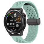 For Huawei Watch GT Runner 22mm Folding Magnetic Clasp Silicone Watch Band(Teal)