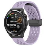 For Huawei Watch GT Runner 22mm Folding Magnetic Clasp Silicone Watch Band(Purple)