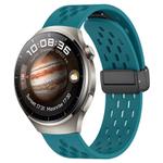 For Huawei Watch 4 22mm Folding Magnetic Clasp Silicone Watch Band(Hidden Green)