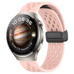 For Huawei Watch 4 22mm Folding Magnetic Clasp Silicone Watch Band(Pink)