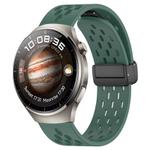 For Huawei Watch 4 22mm Folding Magnetic Clasp Silicone Watch Band(Dark Green)