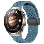 For Huawei Watch 4 Pro 22mm Folding Magnetic Clasp Silicone Watch Band(Blue)