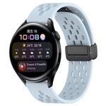 For Huawei Watch 3 22mm Folding Magnetic Clasp Silicone Watch Band(Light Blue)