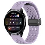 For Huawei Watch 3 22mm Folding Magnetic Clasp Silicone Watch Band(Purple)