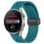 For Huawei Watch 3 Pro 22mm Folding Magnetic Clasp Silicone Watch Band(Hidden Green)
